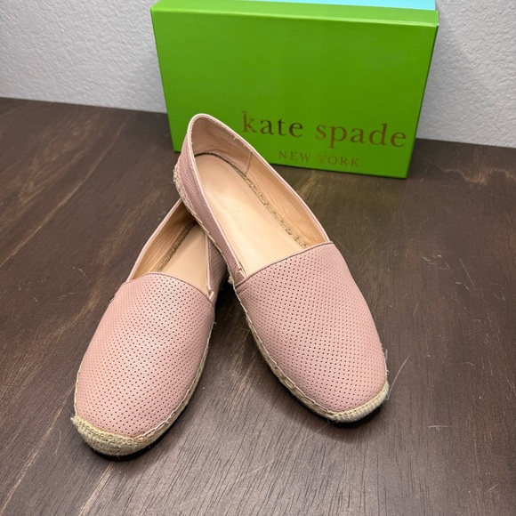 Kate Spade New York Gianna Espadrille Flats Flapper Pink Leather GUC Size 10M - Picture 1 of 10